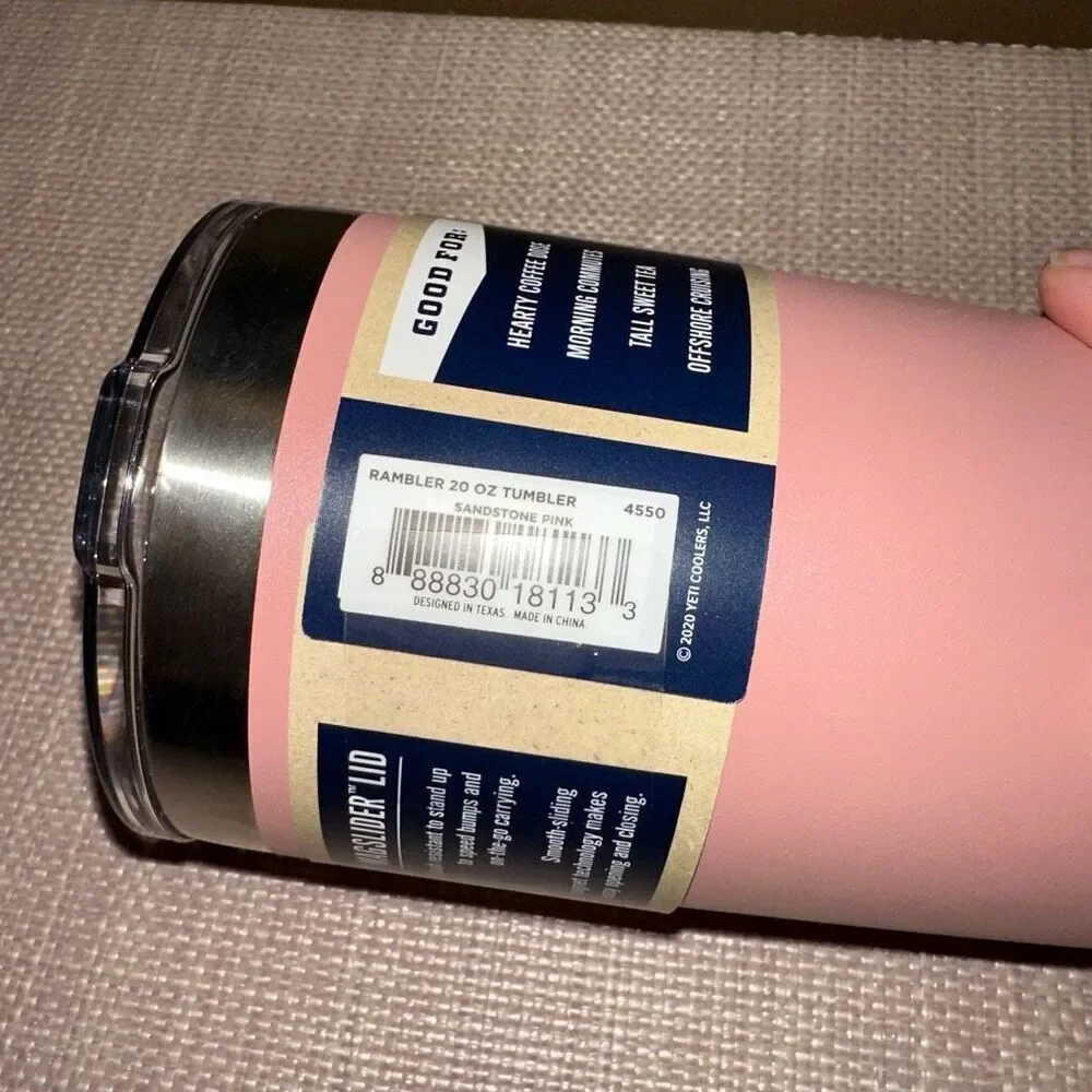 Yeti Rambler 20oz Tumbler Cup Sandstone Pink Color NWT